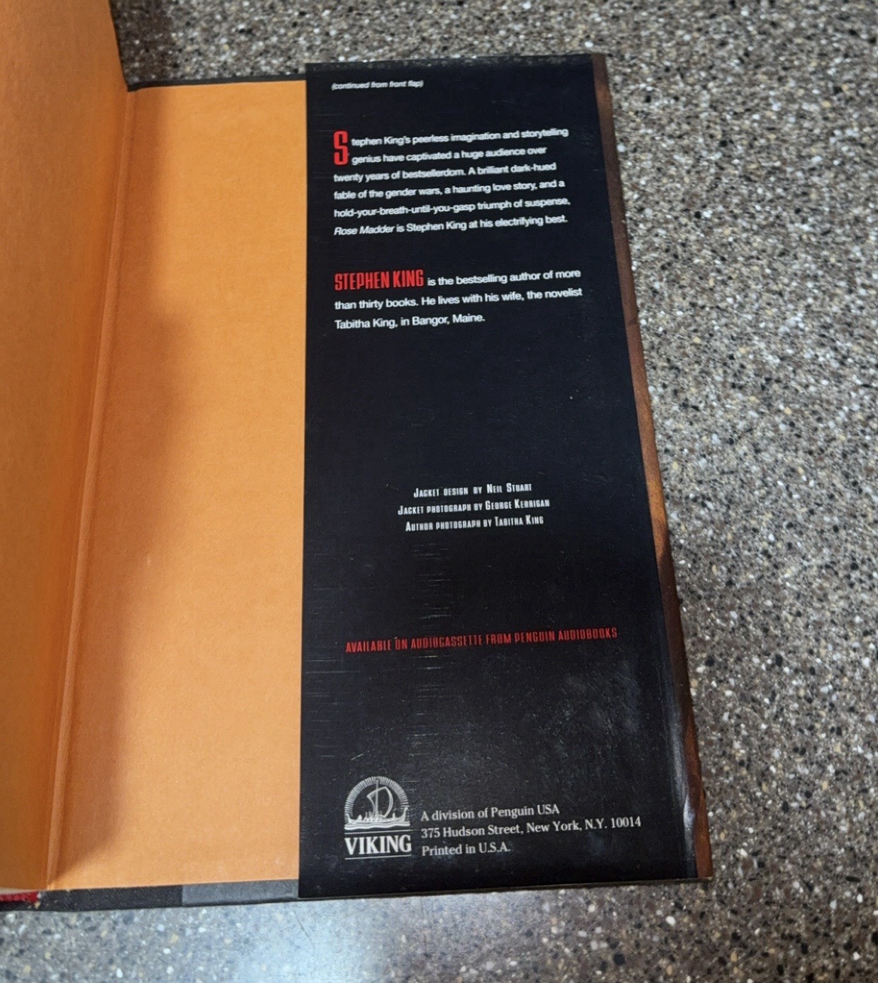 Stephen King ROSE MADDER 1st Edition 1st Printing Hardcover Dust Jacket