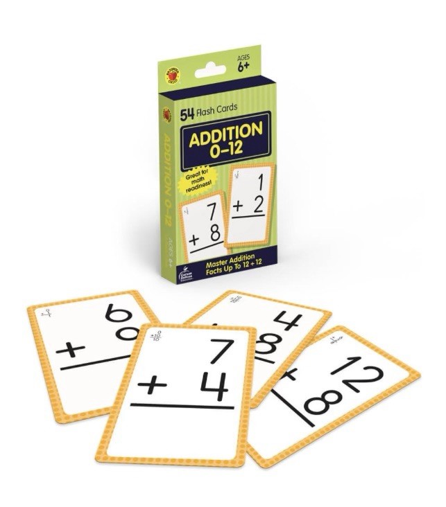 Brighter Child Addition 0 to 12 Flash Cards, 54 Cards ~ Grades 1-3 / Age 6+ NEW