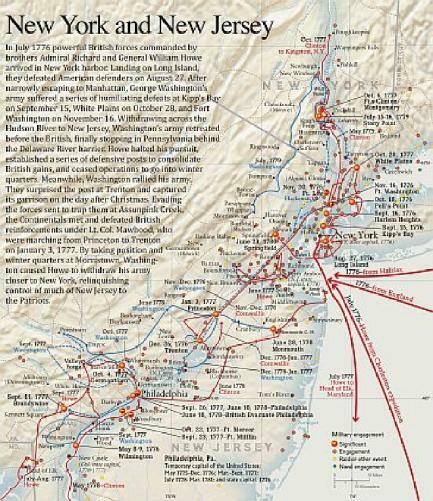 Battles of the Revolutionary War Map National Geographic Highly Detailed Map