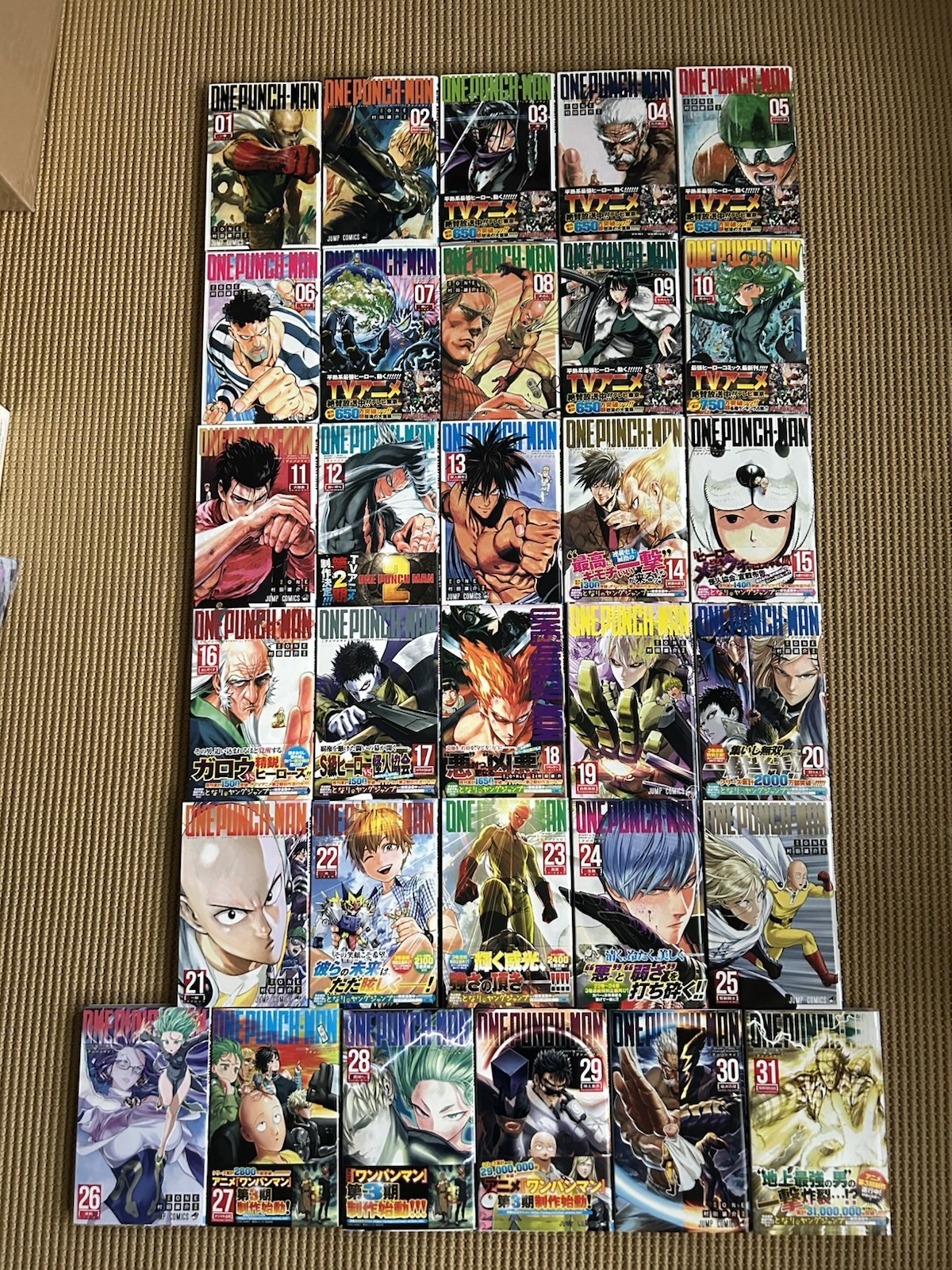 Japanese Manga Comics: One Punch Man 1-31 set 19/20/21,22/23/24 Slip Cover Art
