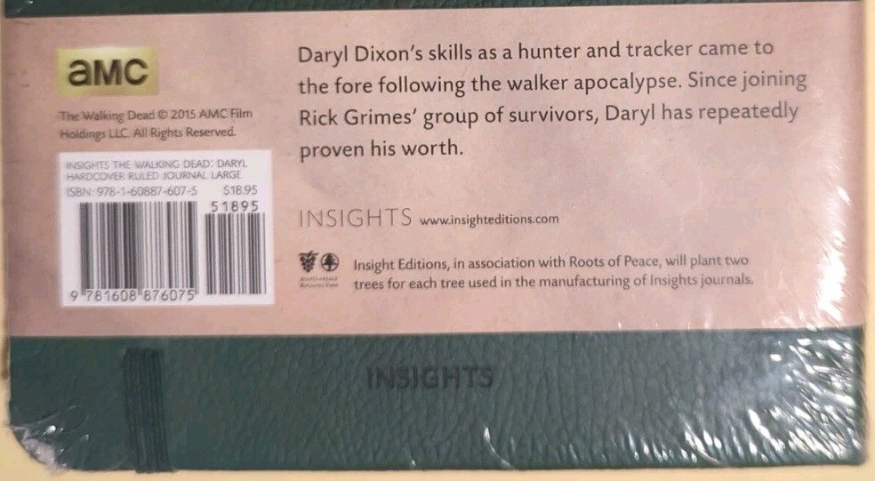 Daryl Dixon: The Walking Dead Hardcover Ruled Journal 192 Pages **SEALED** fr/sh