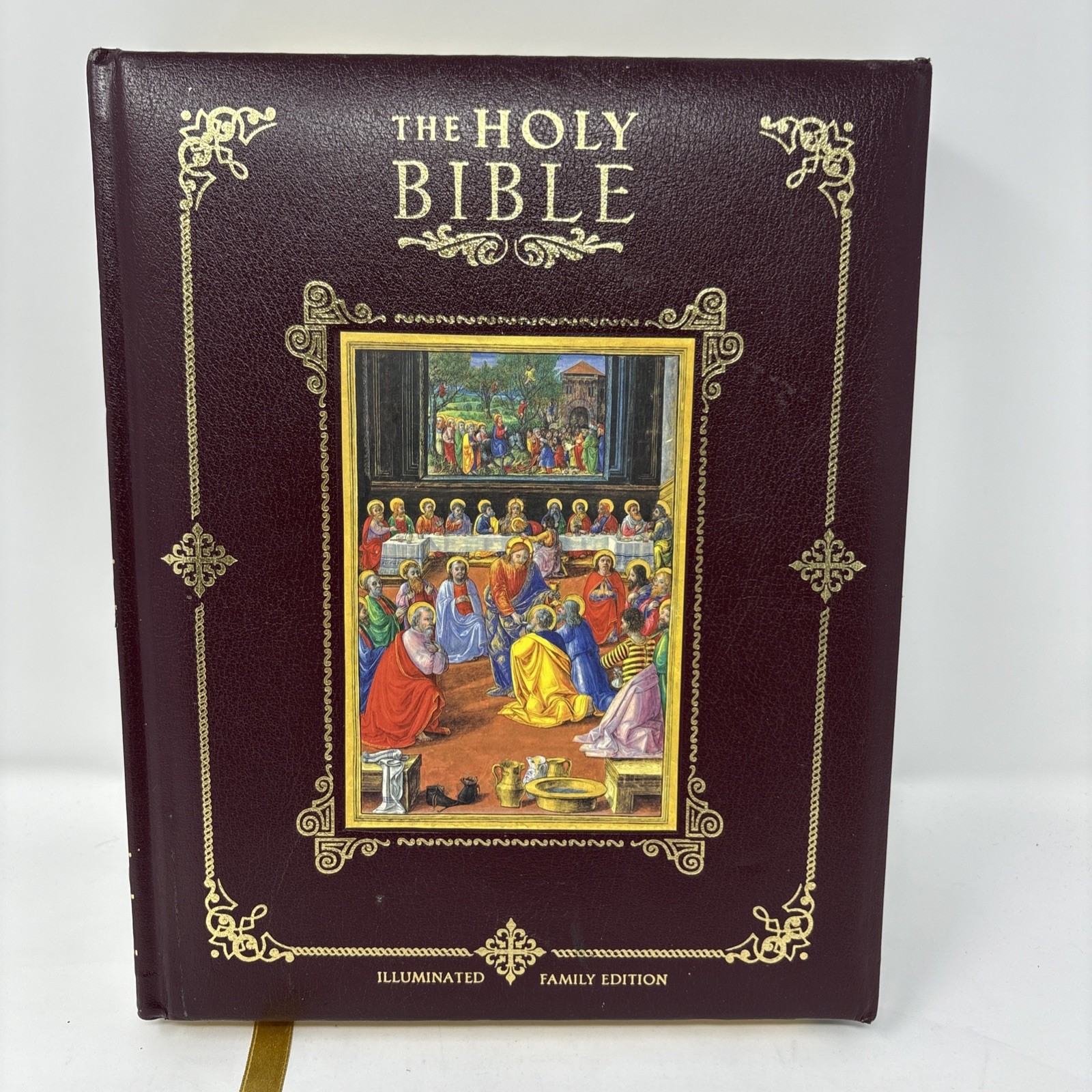 Vintage Holy Bible Illuminated Family Edition Full Color Lionheart Gold Gilted