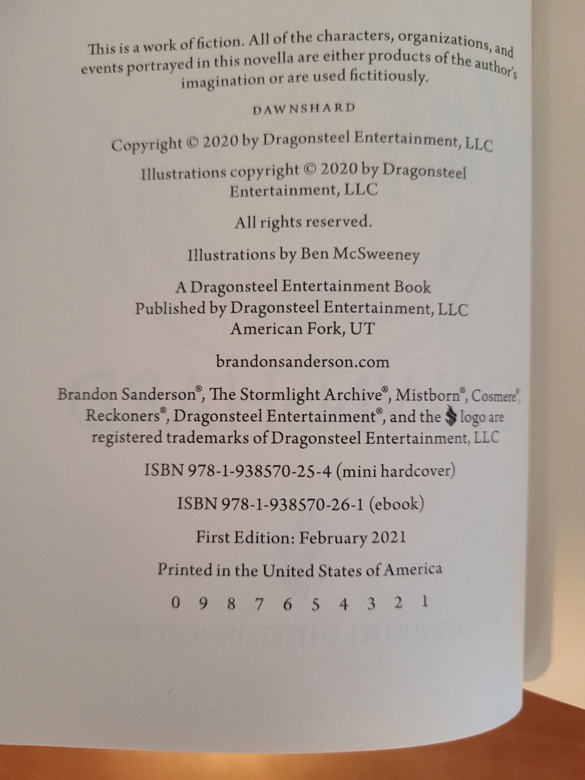 Dawnshard Stormlight Archive Brandon Sanderson Kickstarter Edition February 2021