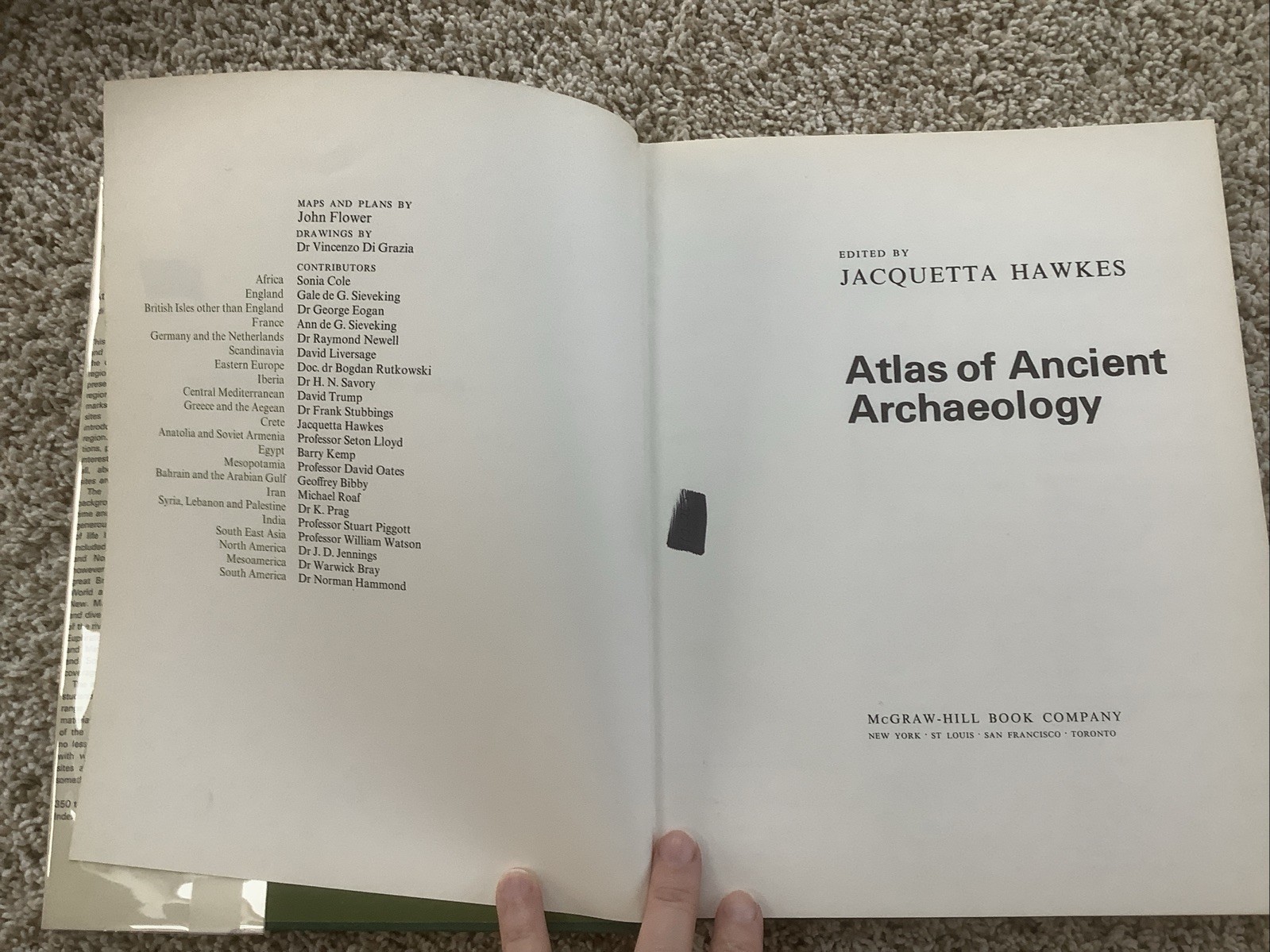 Atlas of Ancient Archaeology Hardcover Jacquetta Hopkins Hawkes