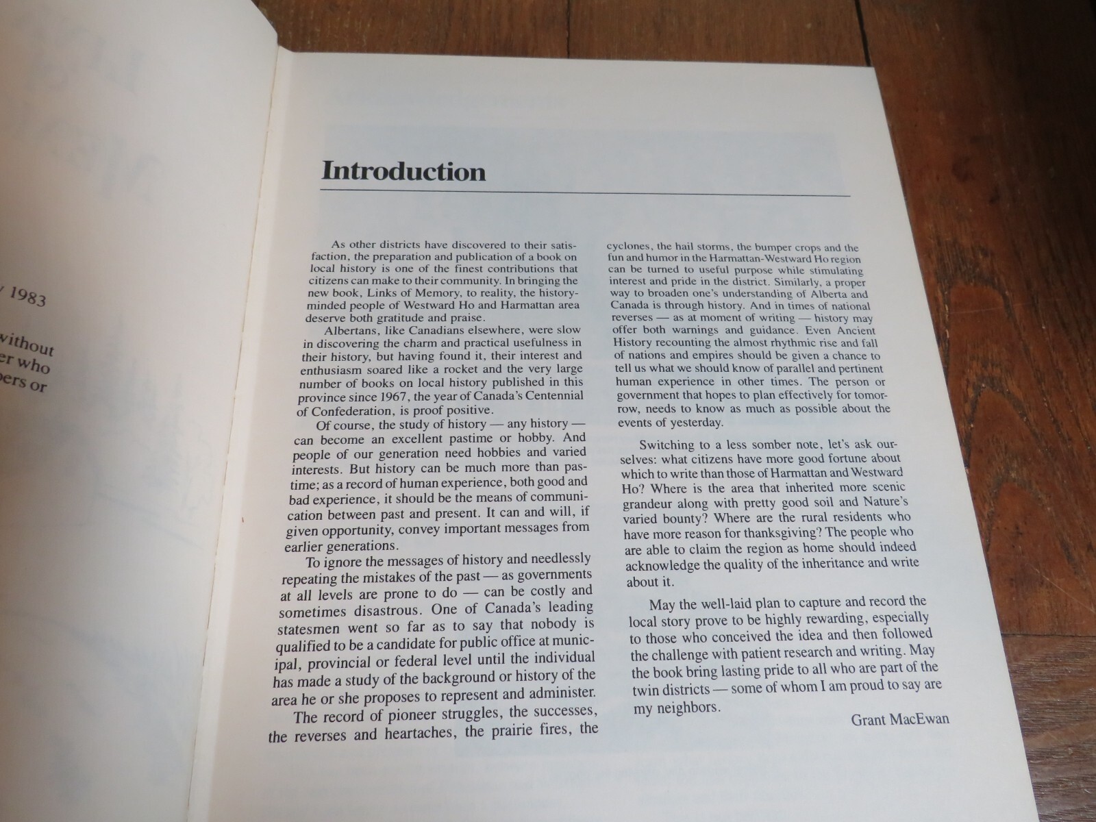 Links of Memory History Book, Harmattan Westward Ho CANADA genealogy 1983 1st ED