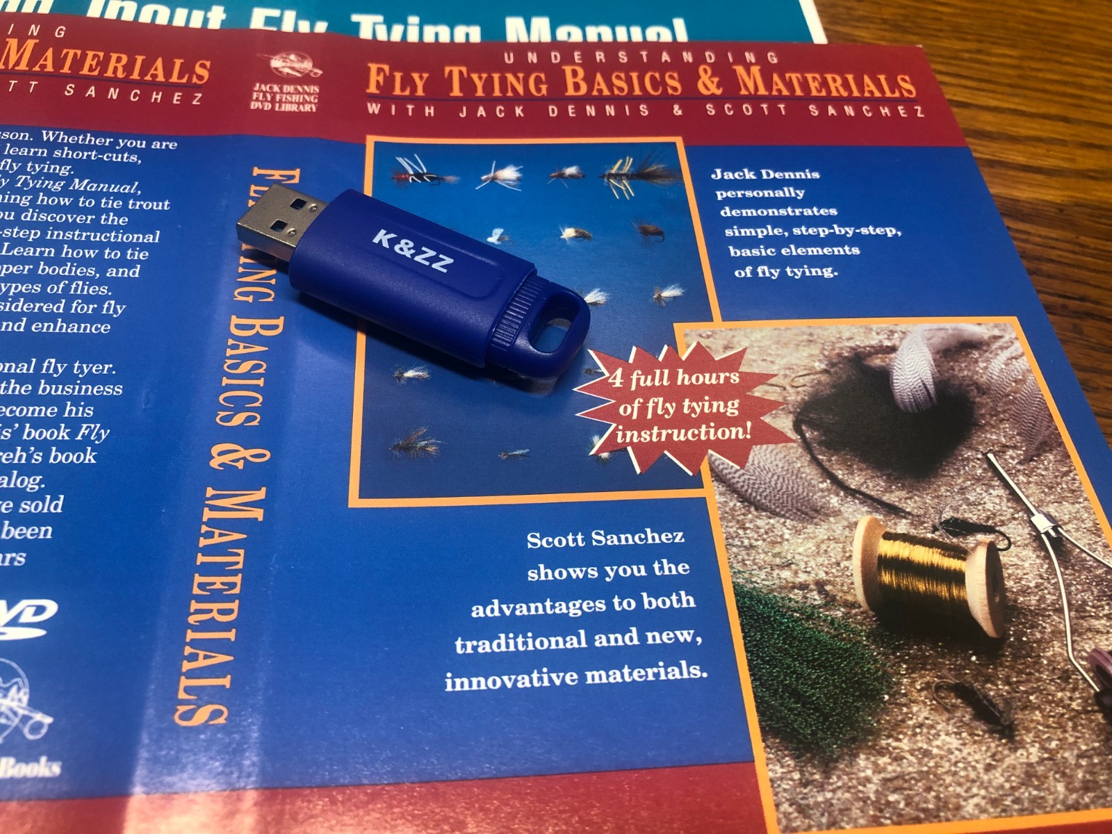 Learn to tie flies with book and video thumb drive with remarkable price