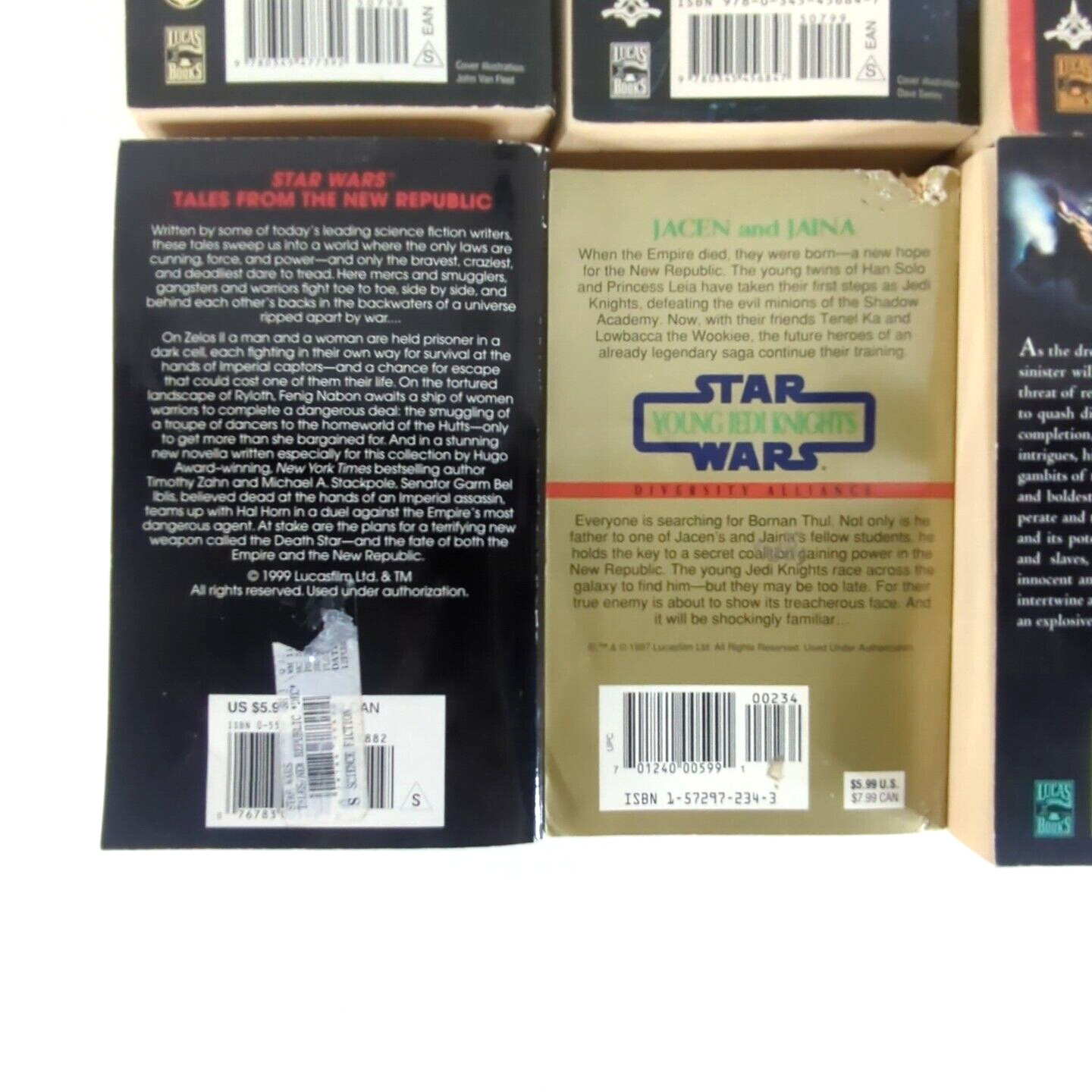 Star Wars Book Lot of 7 Paperback Novels Mixed Series 1990s Early 2000s Used