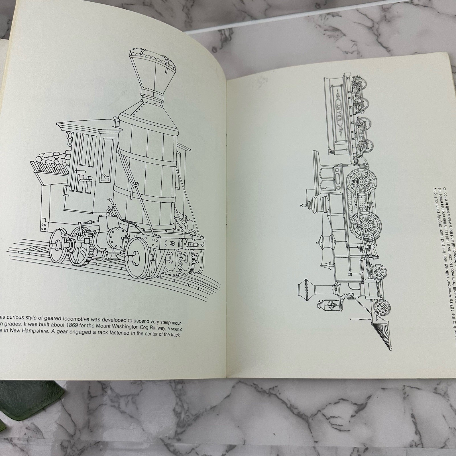 Dover Coloring Book Vintage Antique Locomotives Blank 1976 Tre Tryckare Company