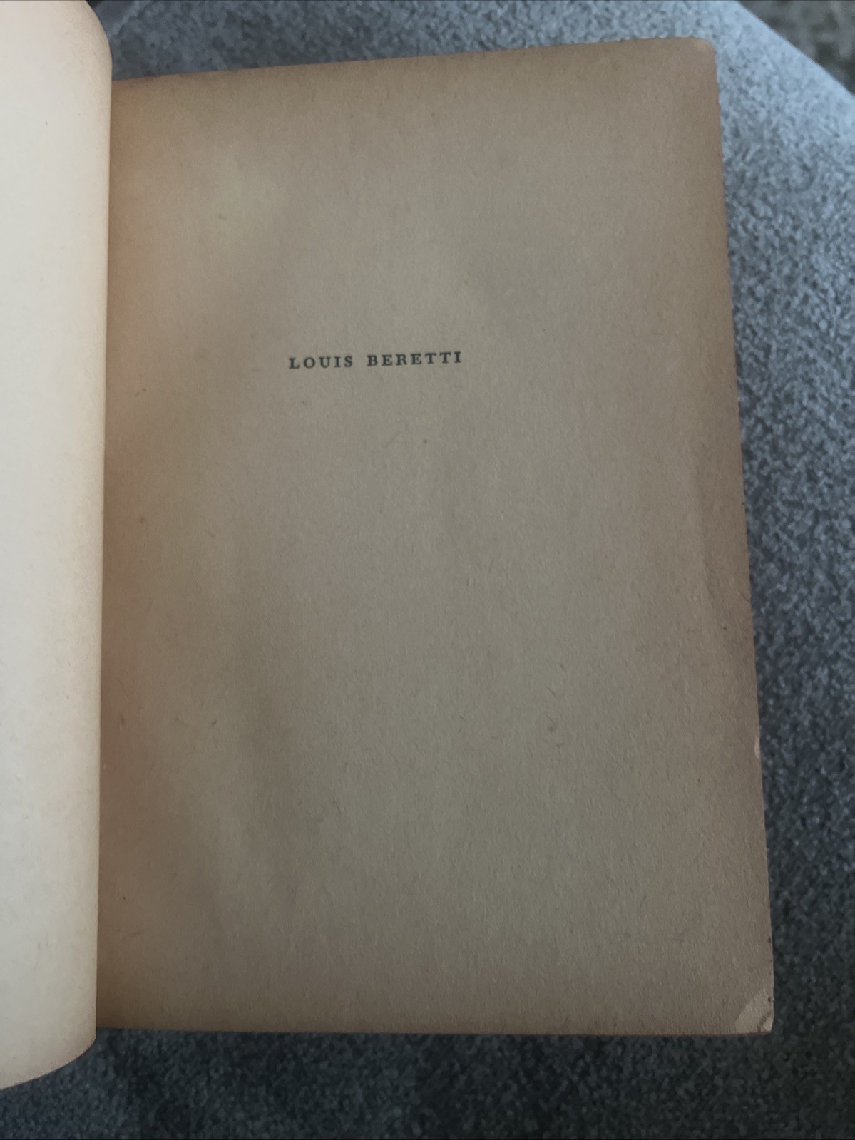 Louis Beretti – Donald Henderson Clarke – Triangle Books – 1943