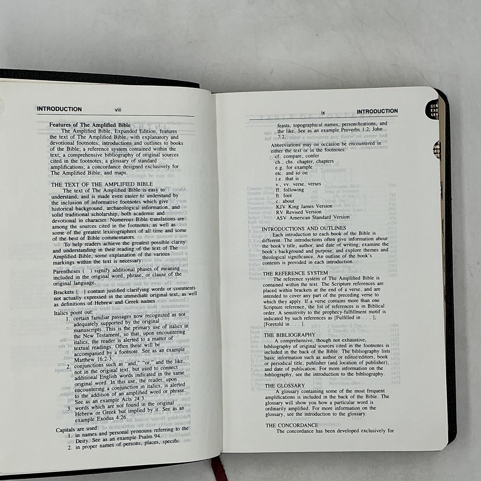 THE AMPLIFIED BIBLE EXPANDED EDITION ZONDERVAN BLACK BONDED LEATHER 1987 Indexed