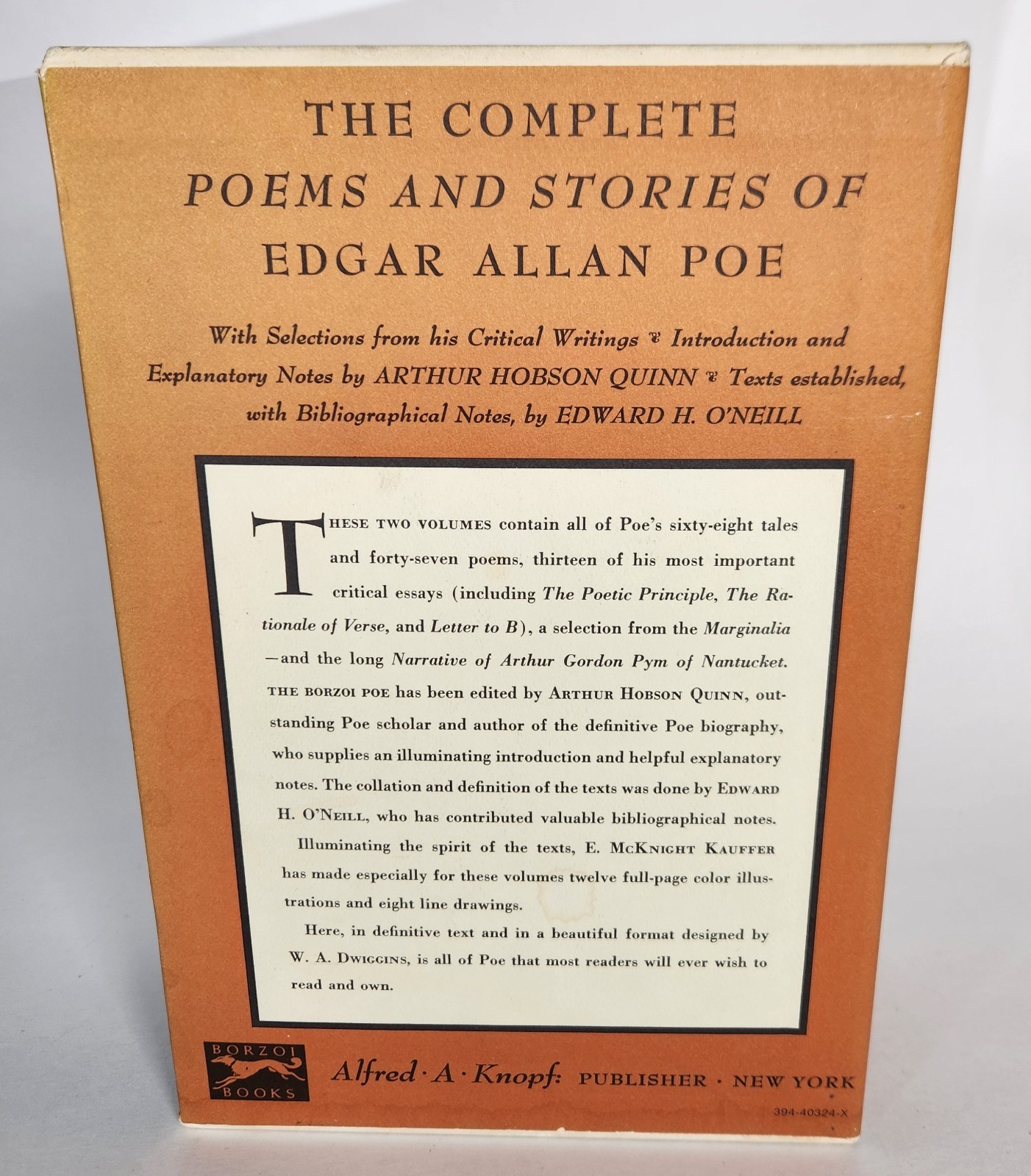 The Borzoi Poe Edgar Allan Poe Complete Poems and Stories 2 Volume Set Slipcase