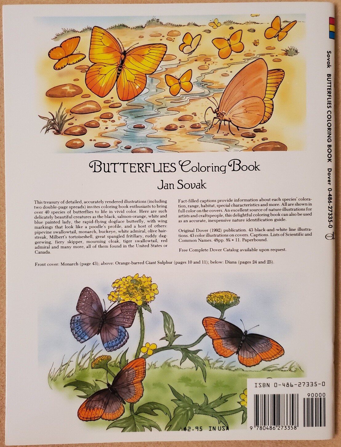 Butterflies Coloring Book by Jan Sovak
