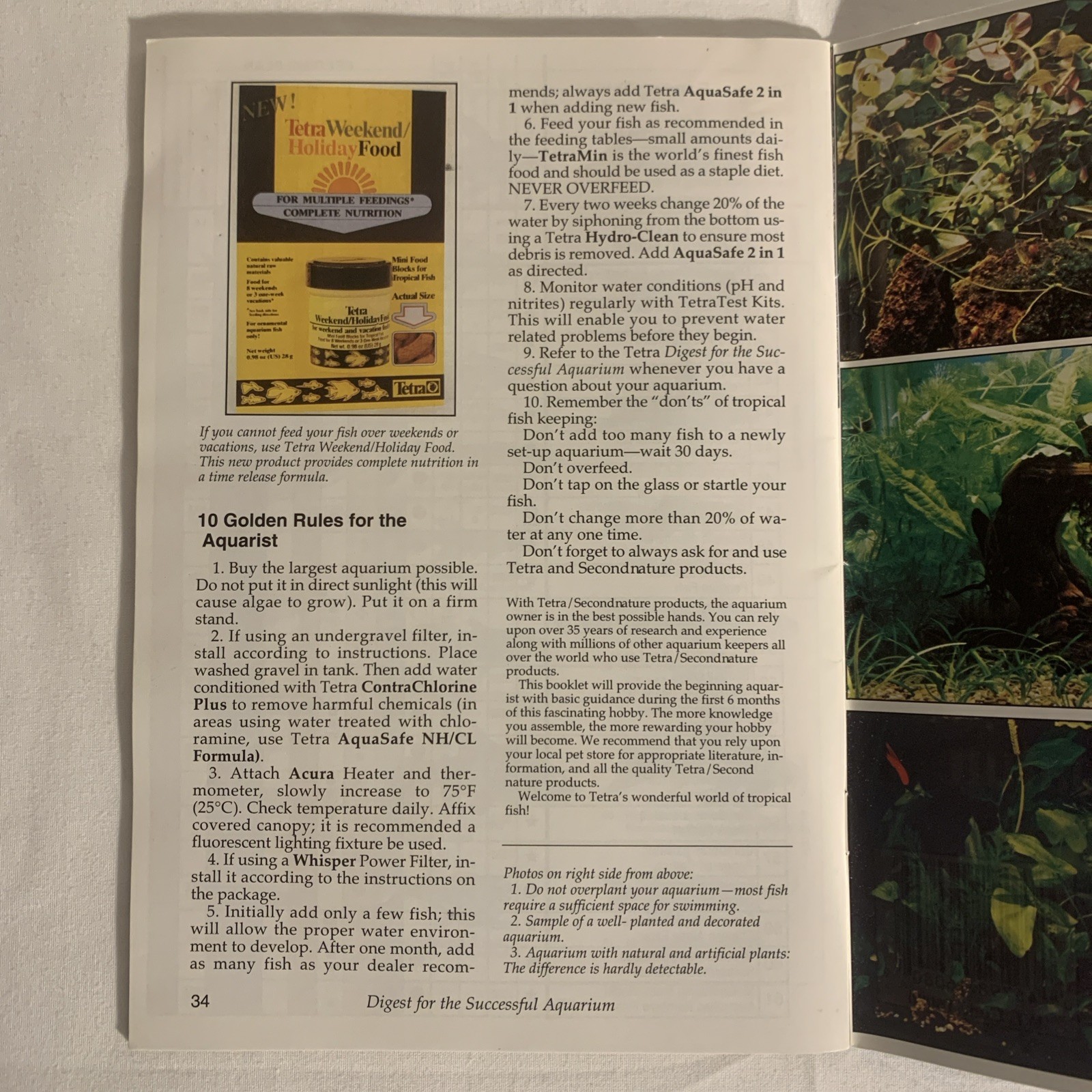 Digest for the Successful Aquarium Booklet Tetra/Second nature 34 pages