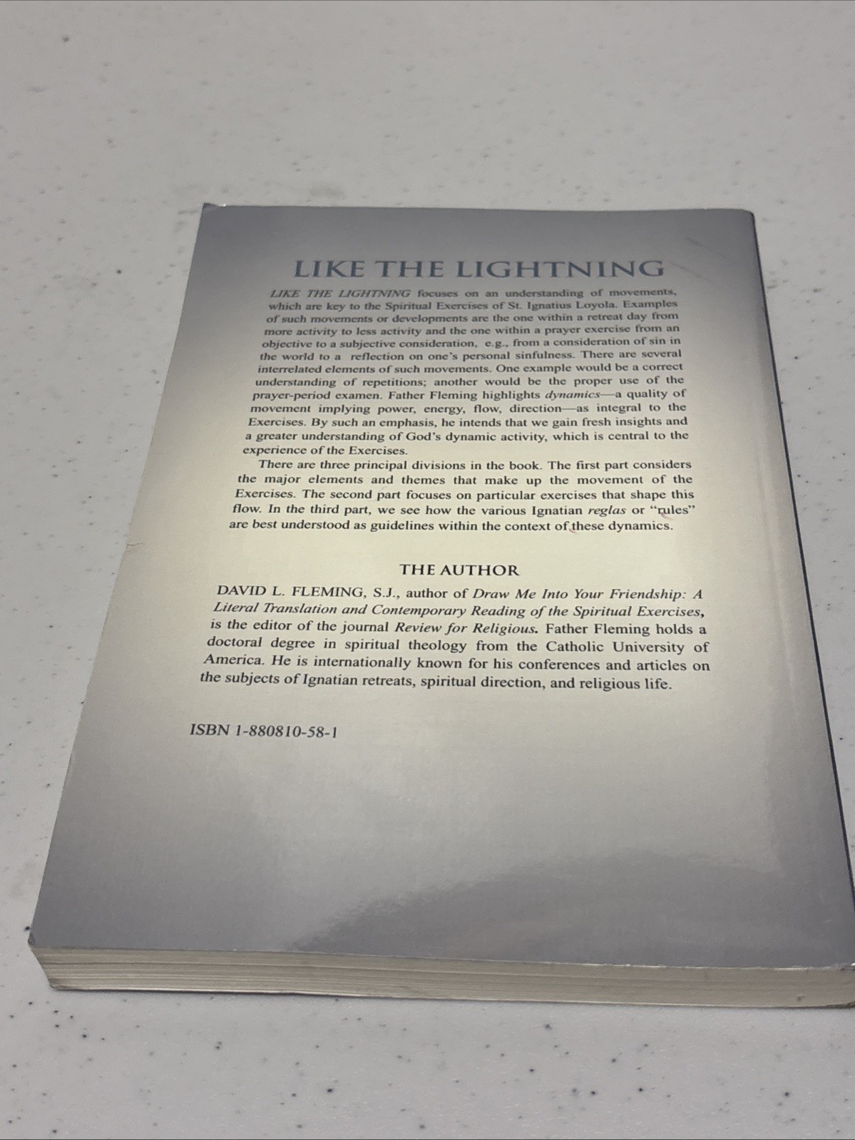 Like the Lightning: Dynamics of the Ignatian Exercises by David Fleming PB 2004