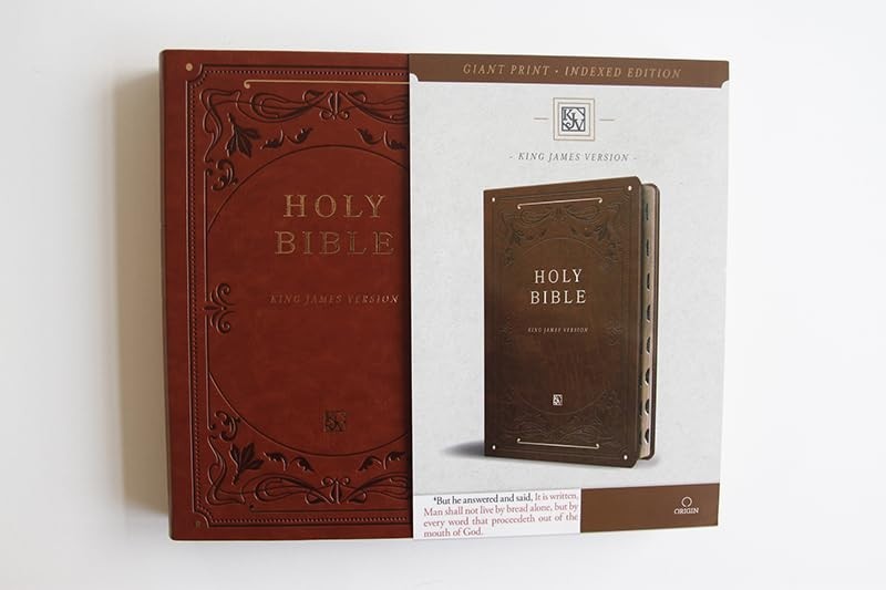 Lightweight KJV Holy Bible – Brown Imitation Leather, Thumb Index, 1408 Pages