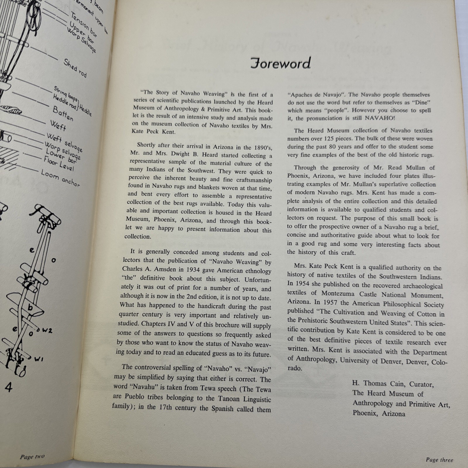 The Story of Navaho Weaving Kate Peck Kent 1974 Illustrated Heard Museum of Anth