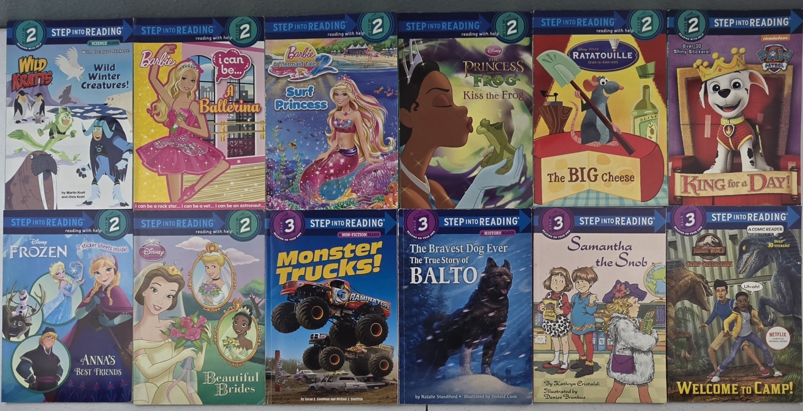 Step Into Reading Lot of 31 Mixed Paperbacks – Barbie, Disney, DC Super Friends