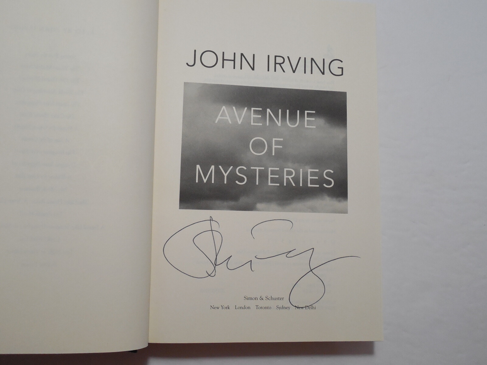 Avenue of Mysteries by John Irving, 2015, 1st Ed, 1st Pr, Signed, Like New