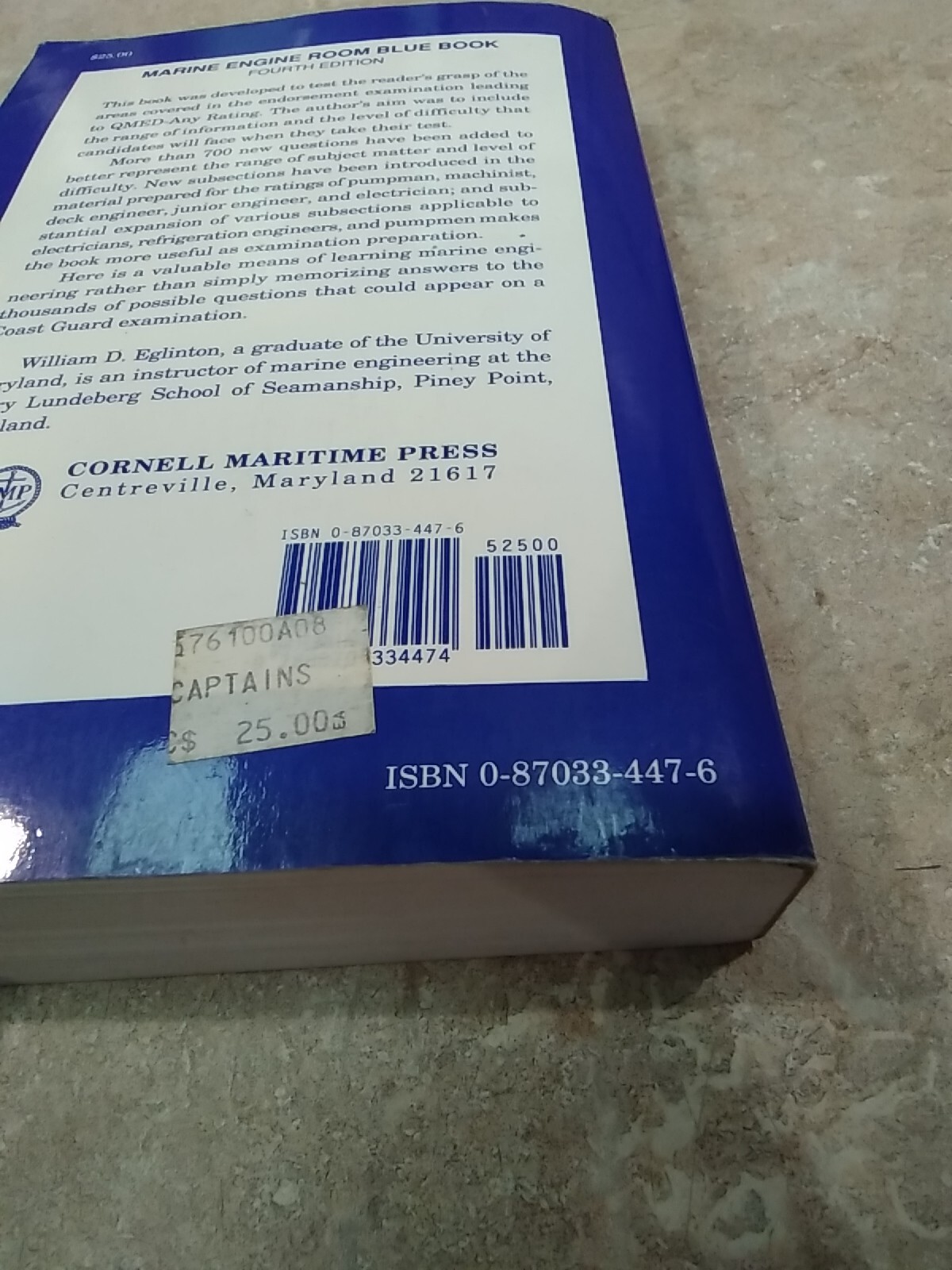 Marine Engine Room Blue Book – Paperback By Eglinton, William D. – Mr