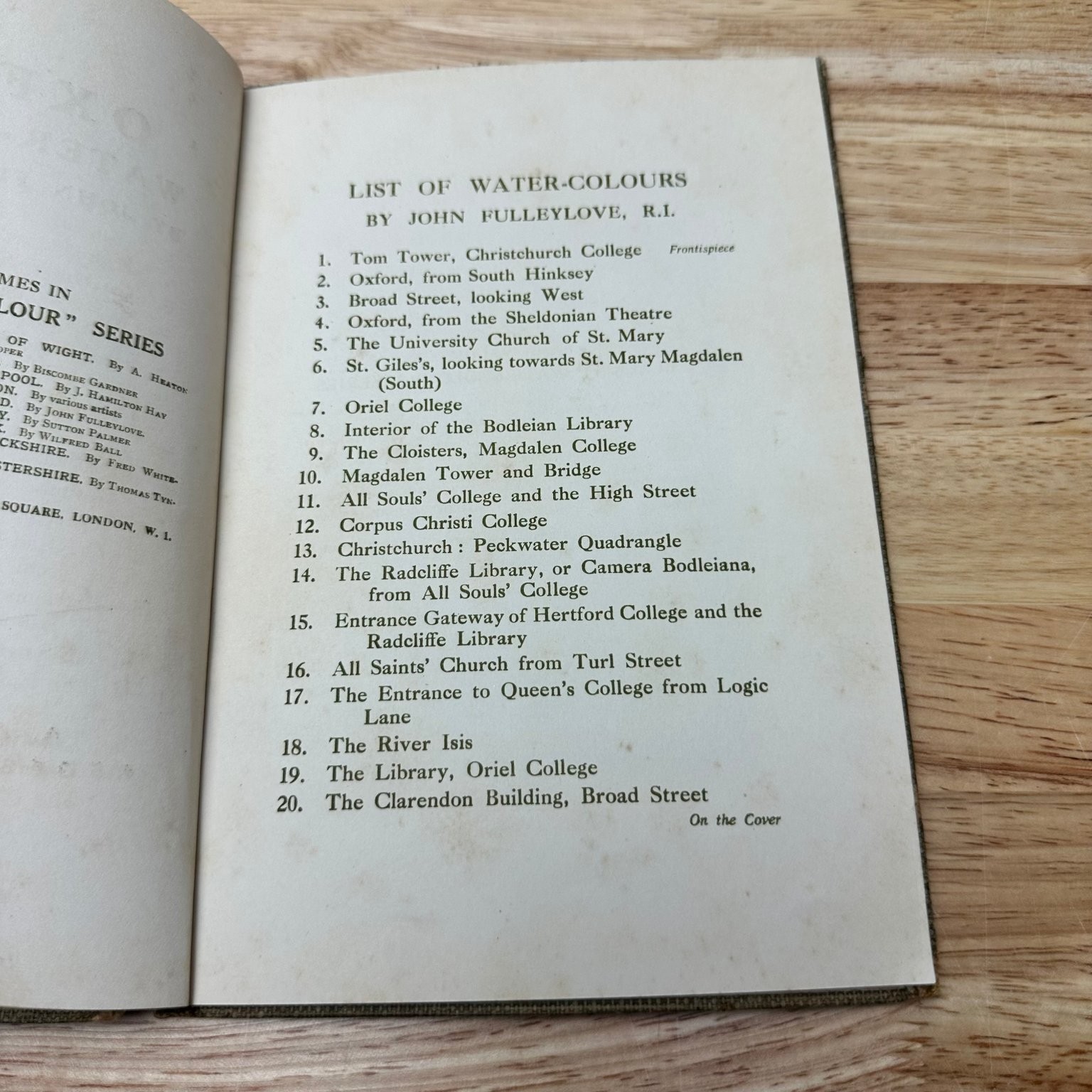 Oxford Water-Colours John Fulleylove 1916 First Edition Art Guide A&C Black
