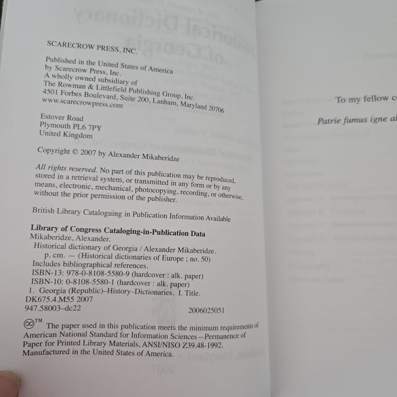Historical Dictionary of Georgia by Alexander Mikaberidze (2007, Hardcover)