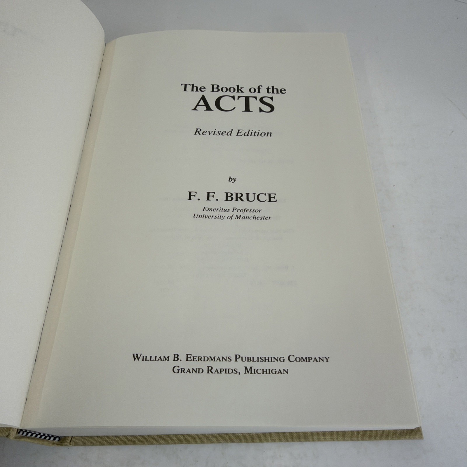 The Book of the Acts Revised New International Commentary on the NT 1988 HCDJ