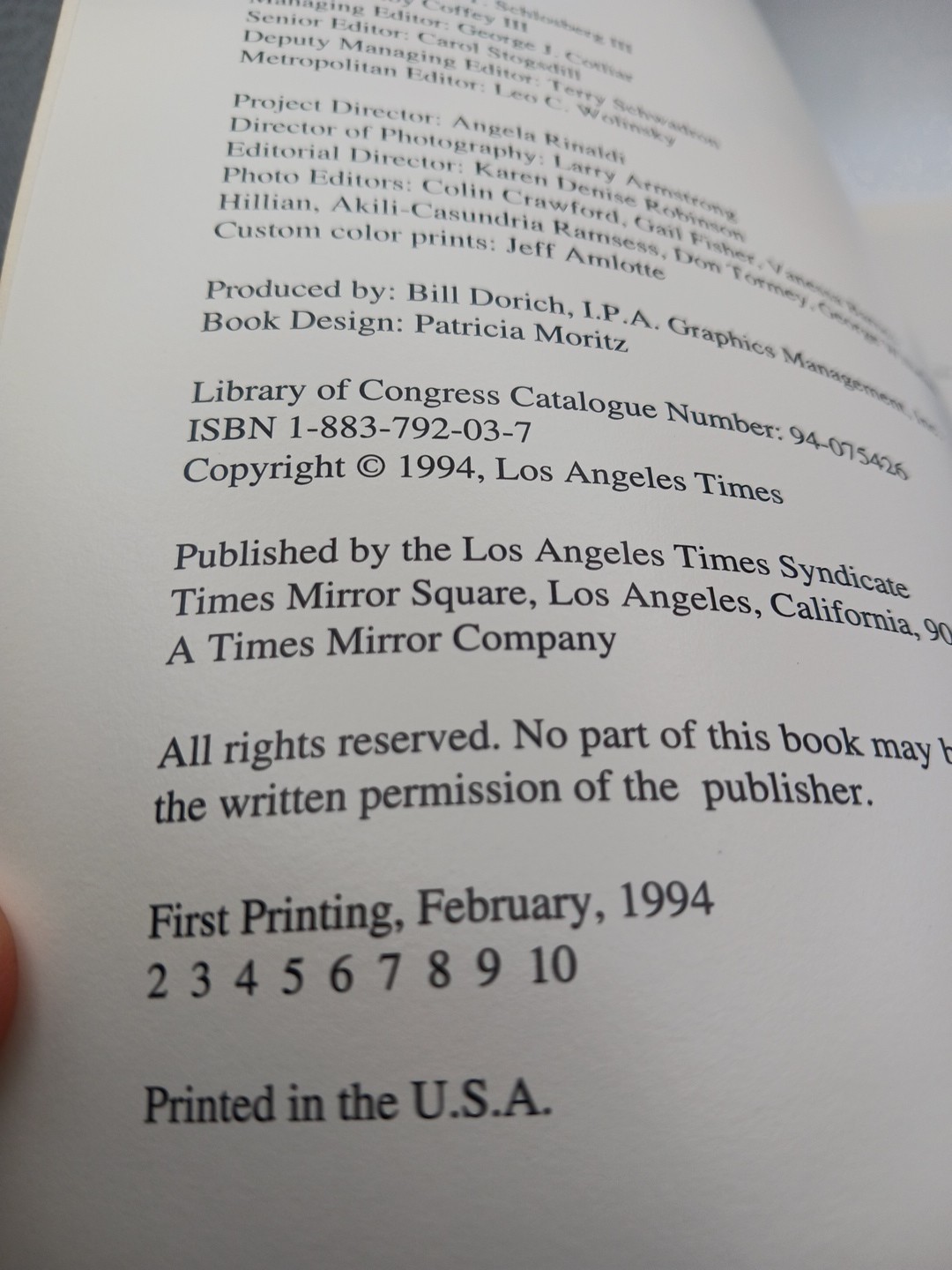 Vintage Images Of The 1994 Los Angeles Earthquake LA Times Photo Book 1st Ed PB