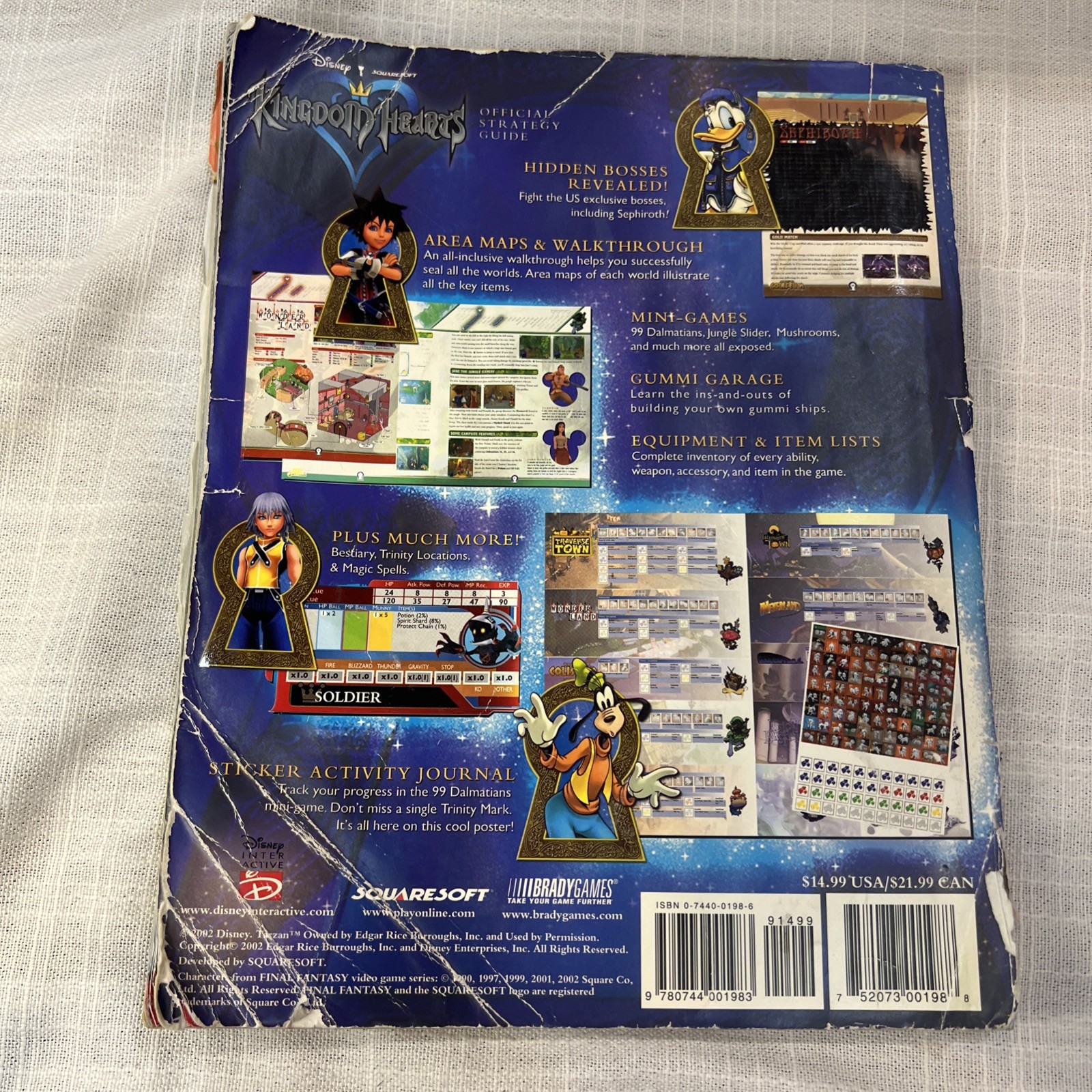 Kingdom Hearts Official Strategy Guide Brady Games No Poster *READ*