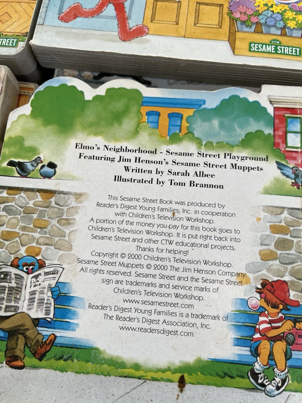 Sesame Street Elmo’s Neighborhood Board Book Lot of 24 Vintage 1998-2000 CTW