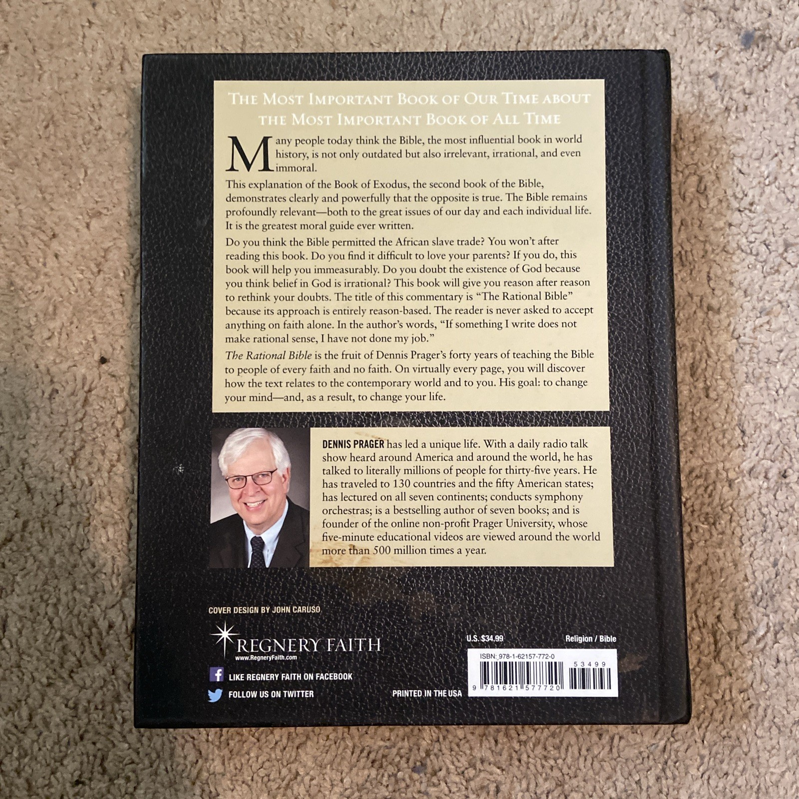 The Rational Bible Exodus Dennis Prager Hardcover 2018 Religion Faith 1st ed.
