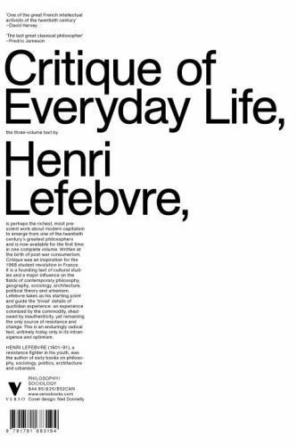 Critique of Everyday Life: The Three-Volume Text [Paperback] Lefebvre, Henri