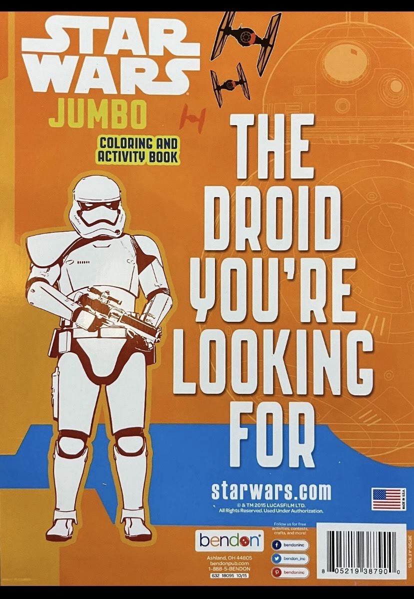 Star Wars jumbo Coloring and Activity Books, Jumbo Coloring Book, Star Wars