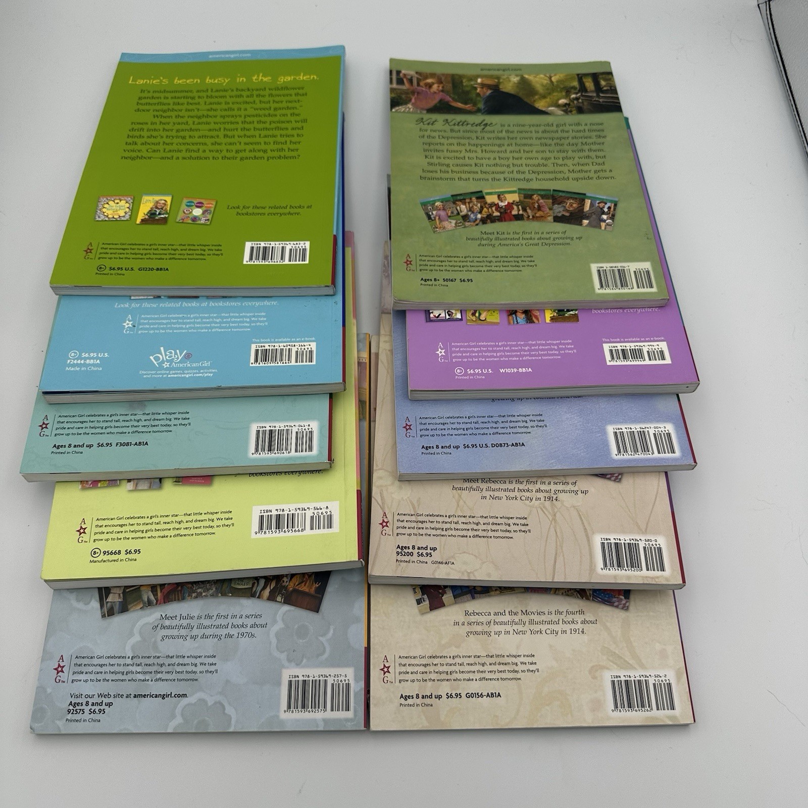 American Girl Mixed Paperback Book Lot Of 10 – Read- Julie, Kit, Rebecca, Saige