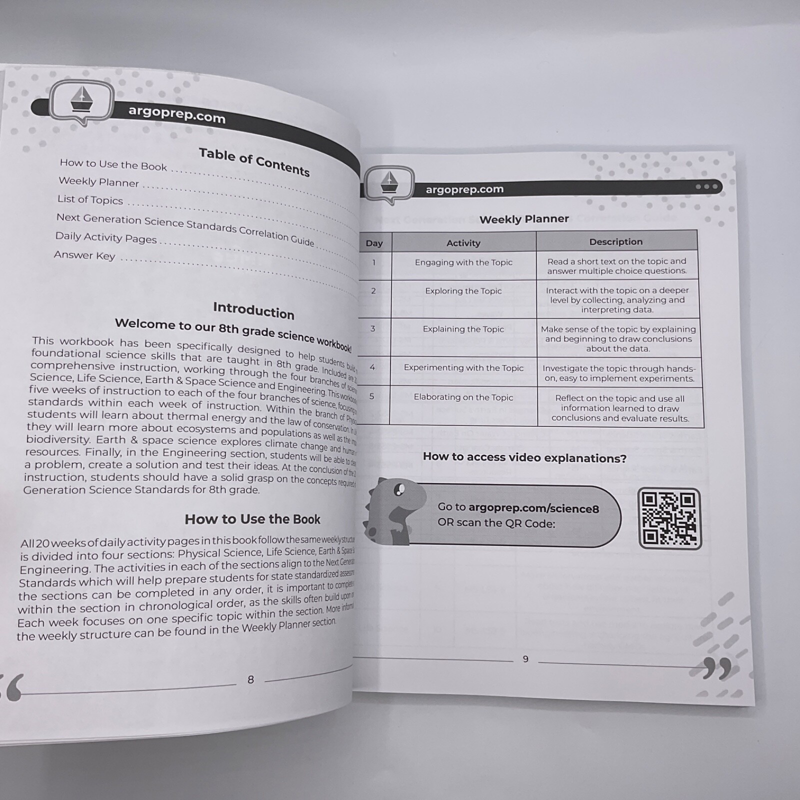 8th Grade Science: Daily Practice Workbook 20 Weeks of Fun Activities ArgoPrep