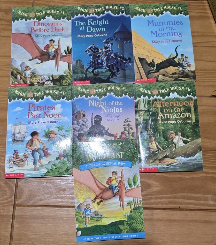 Magic Tree House Kids Chapter Books 1-6 bundle Plus Dinos Before Dark