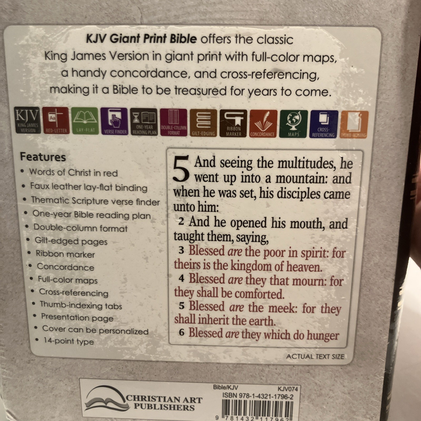 KJV HOLY BIBLE King James Version Black GIANT Print Thumb Index Edition NEW