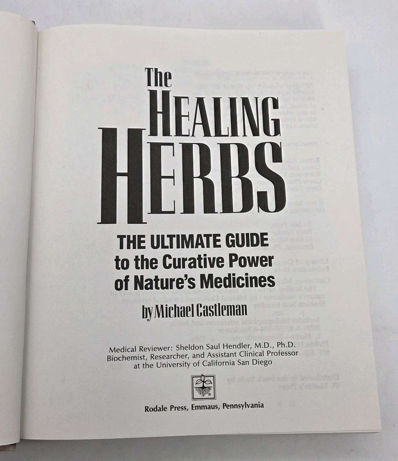 The Healing Herbs by Michael Castleman Ultimate Guide Remedies VTG 1991