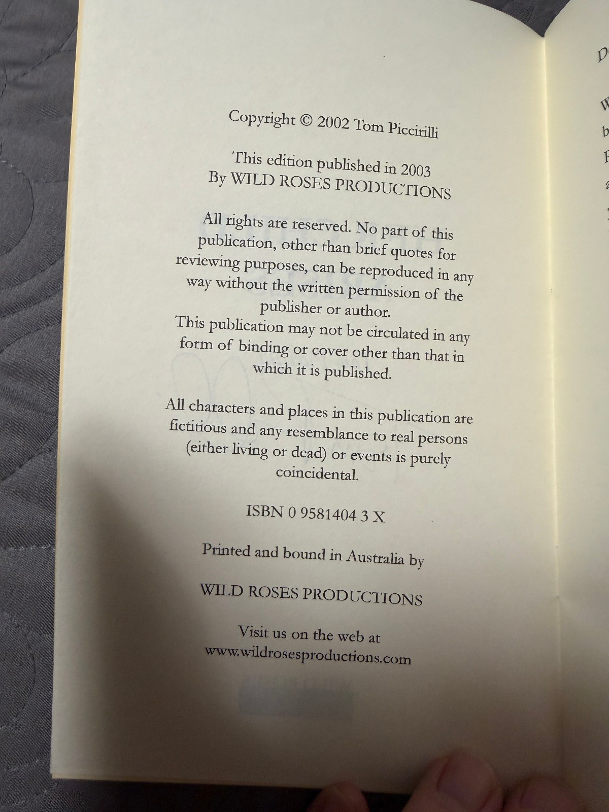 Her Child Rises Tom Piccirilli Signed Chapbook New & Unread FREE SHIPPING