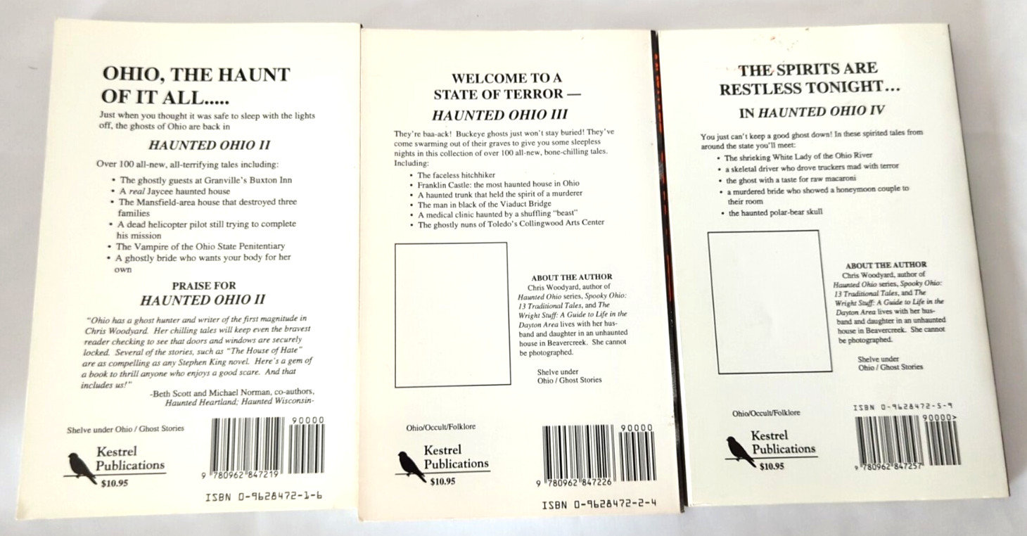Signed Haunted Ohio 2, 3, 4: Restless Spirits Buckeye State Chris Woodyard