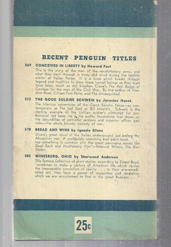 The Unvanquished 588 Penguin April 1946 1st Howard Fast