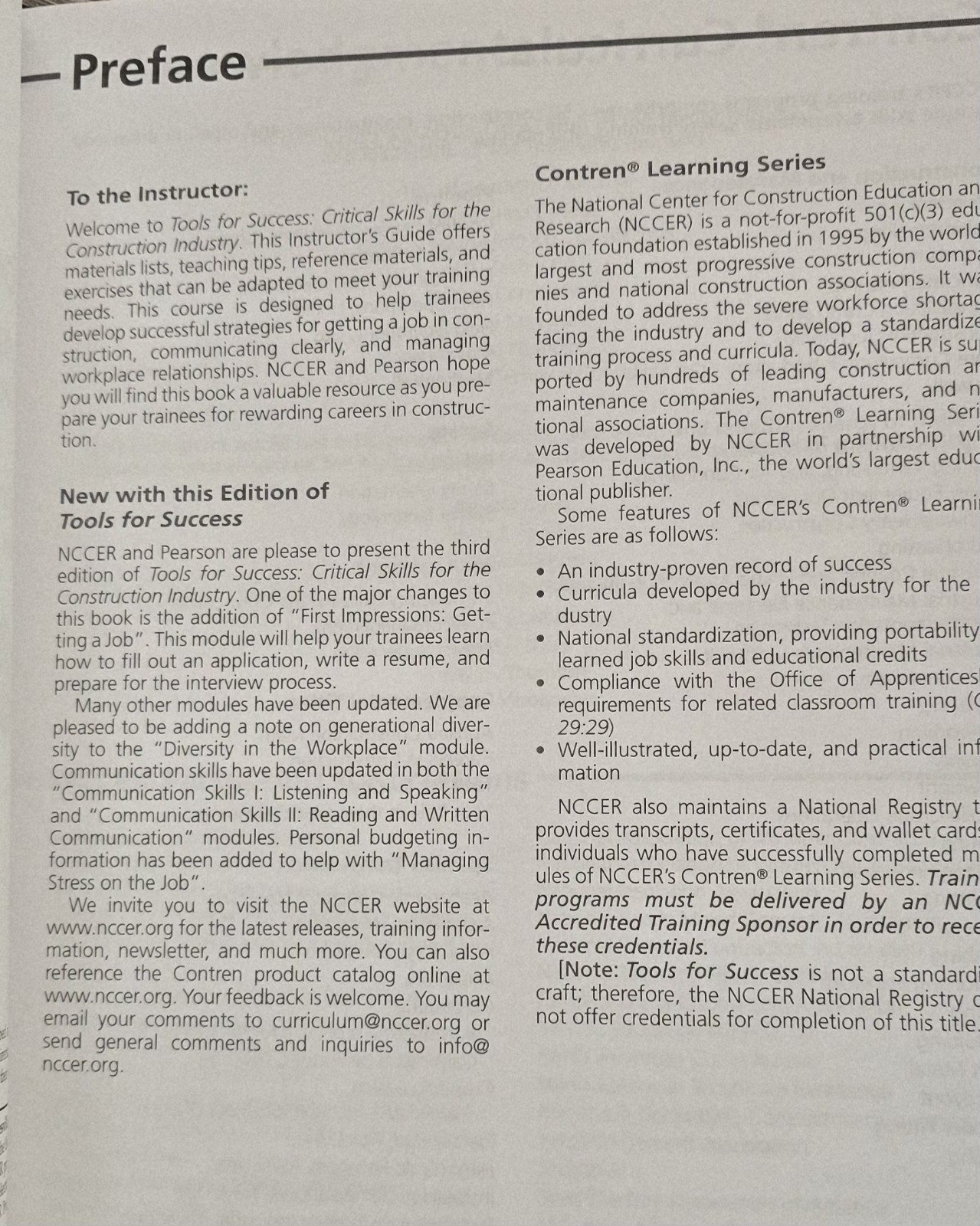 Tools for Success Instructor’s Edition, Paperback by Nccer