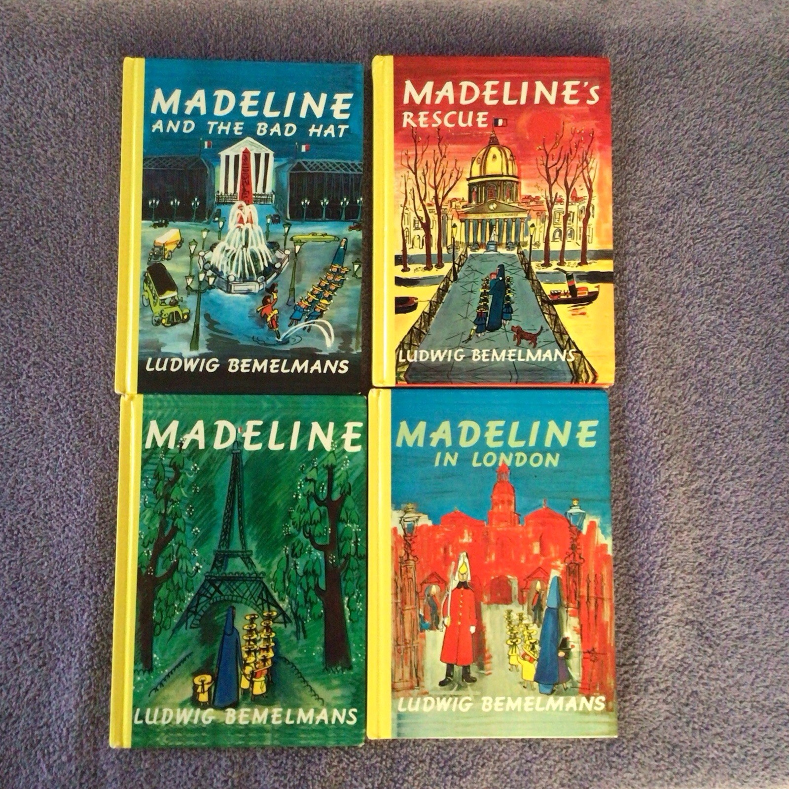 ✨4 Vintage 1992 MADELINE BOOK LOT By Ludwig Bemelmans – Trade Size Hardcover