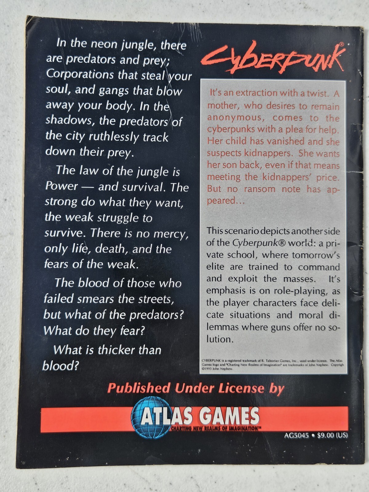 Thicker than Blood by Alison Brooks adventure for Cyberpunk AG5045 Atlas Games