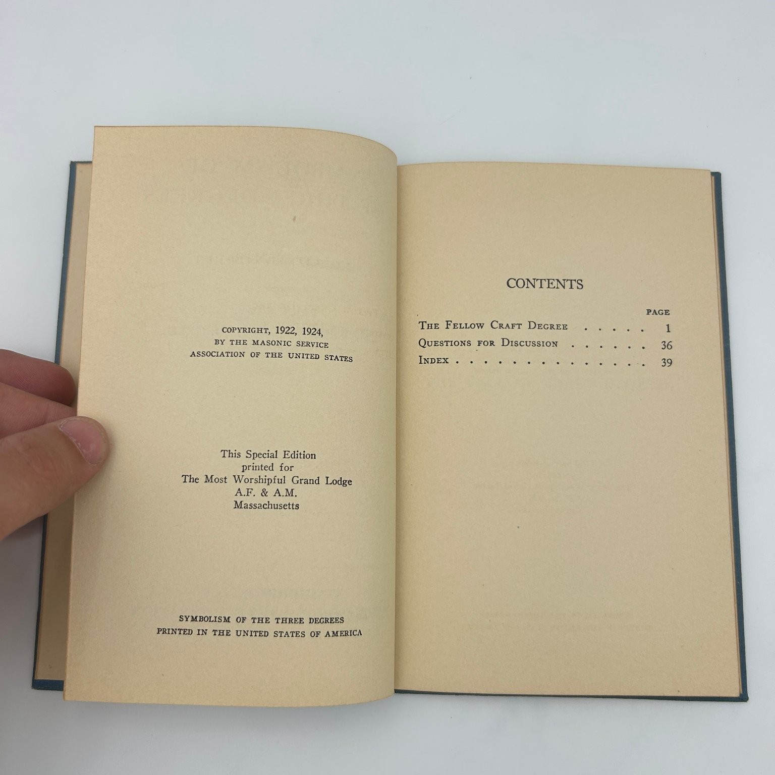 Symbolism of the Three Degrees Part Two Oliver Day Street 1924 Masonic Book