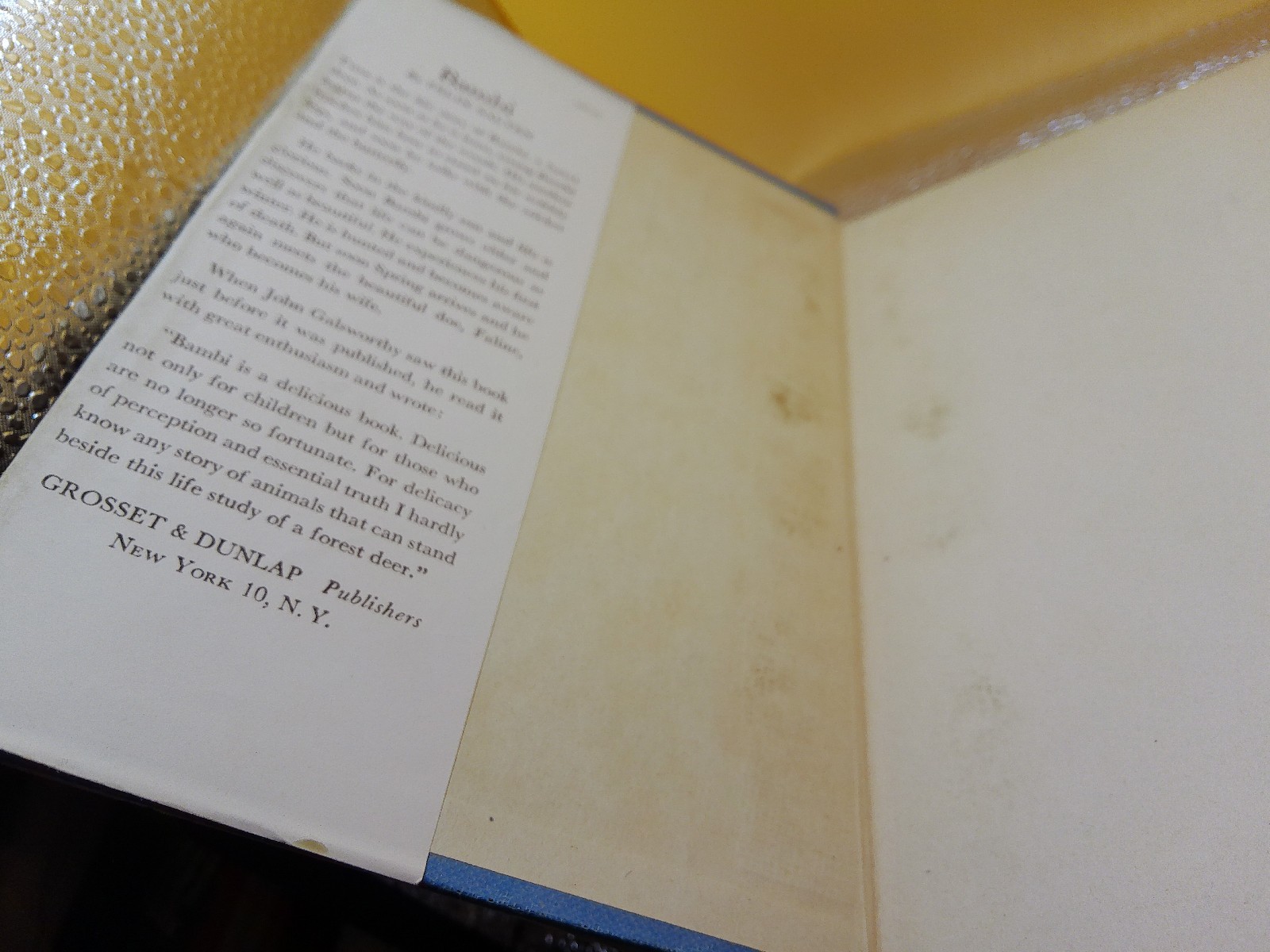 Bambi Felix Salten Thrushwood Grosset Dunlap 1929 HB w DJ book Kurt Wiese