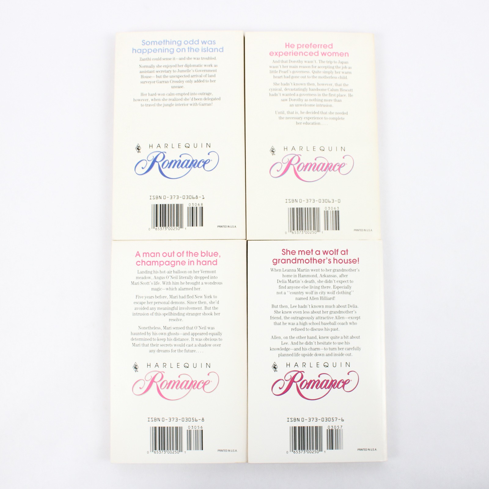 Lot of 4 Harlequin Romance Novels From 1990 Vintage Paperback