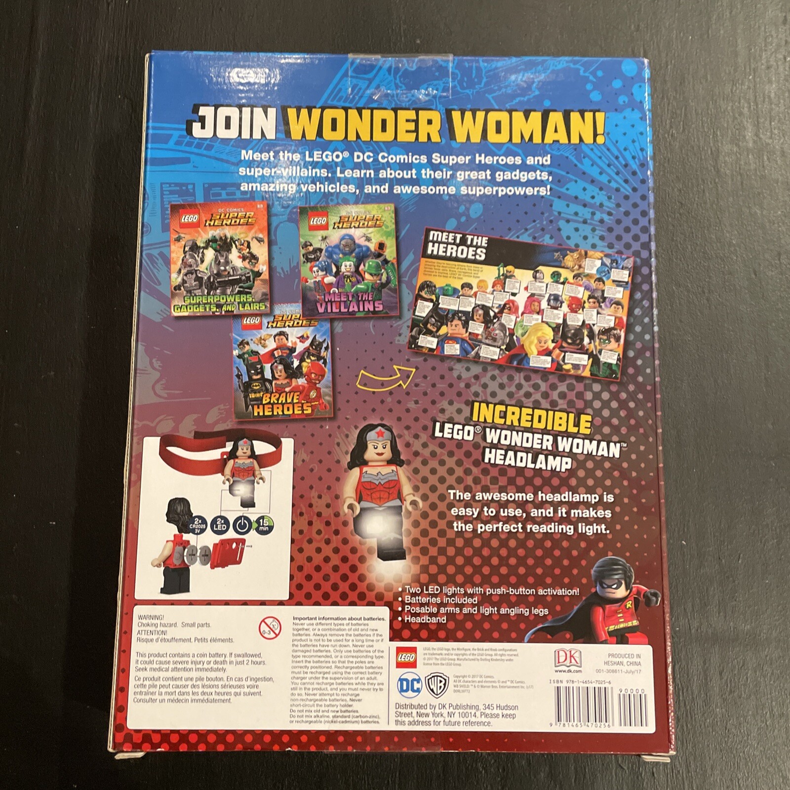 Lego DC Comics Super Heroes Wonder Woman Headlamp & 3 Book Gift Set Brand New