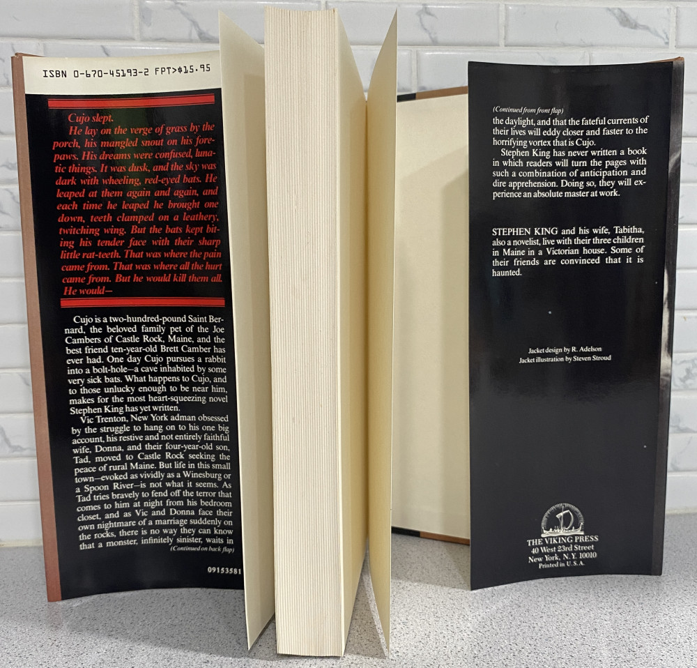Stephen King CUJO 1981 Viking 1st Edition / 8th Printing – Hardcover – LIKE NEW!