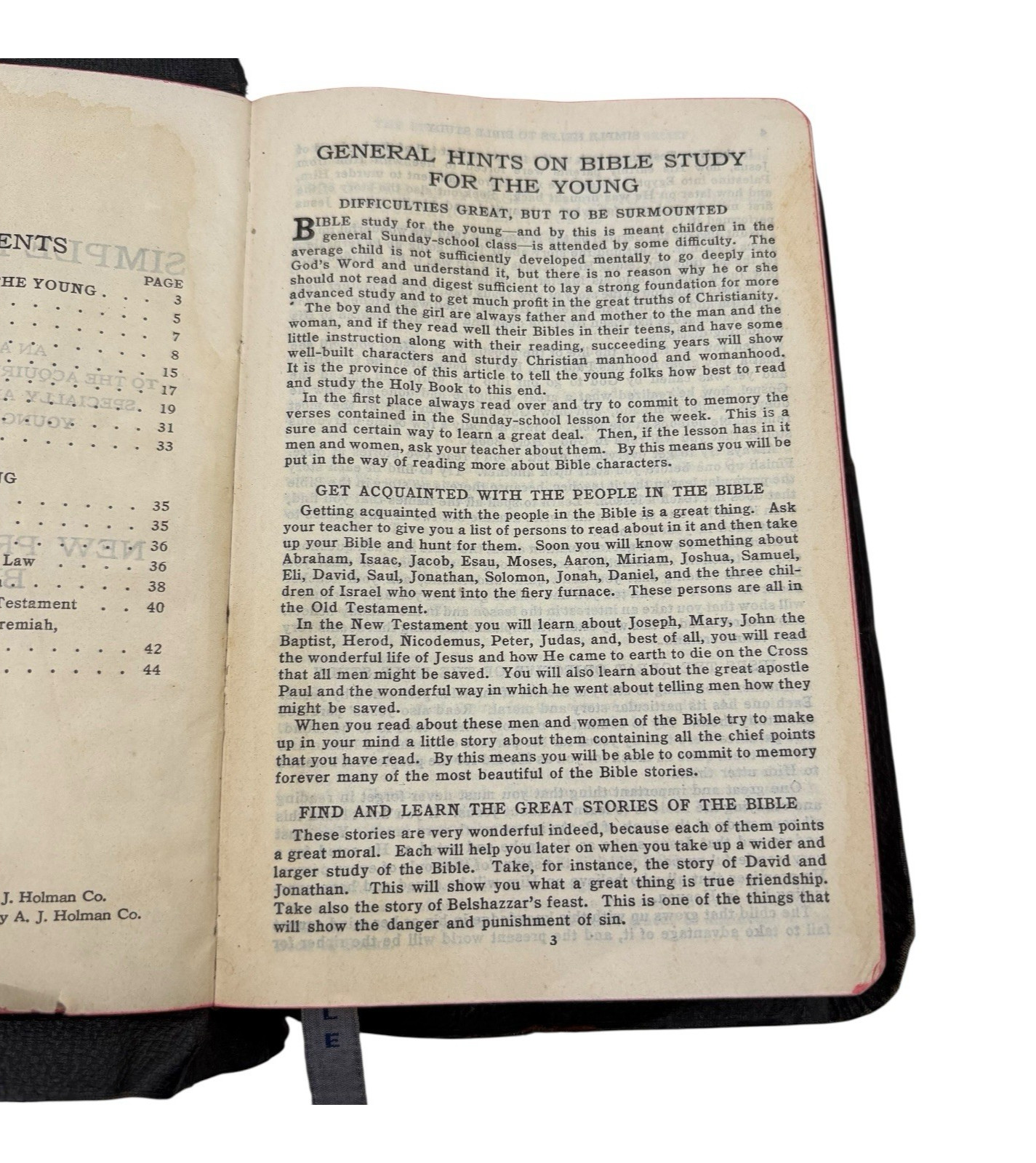 Holy Bible 1929 Simple Helps to Bible Study Practical Course in Bible Reading
