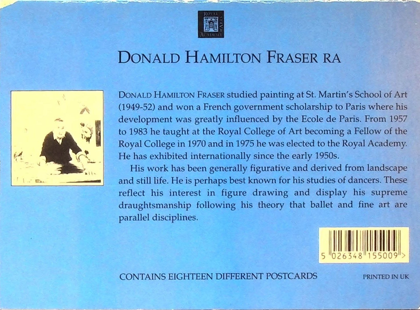 Royal Academy Donald Hamilton Fraser RA Postcard Book 18 Cards All Present 1998